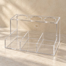 Stylist Workstation Organiser in clear acrylic, empty