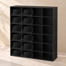 Classroom Phone Storage Organiser, 24 Slots in black acrylic, in use