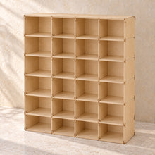 Classroom Phone Storage Organiser, 24 Slots in wood (birch plywood), empty