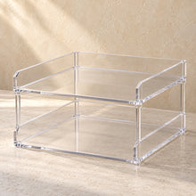 Stacking Paper Trays, Set of Two in clear acrylic, empty