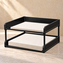Stacking Paper Trays, Set of Two in black acrylic, in use