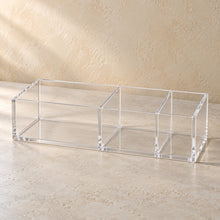 Student Desk Caddy, Three Compartments in clear acrylic, empty
