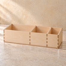 Student Desk Caddy, Three Compartments in wood (birch plywood), empty
