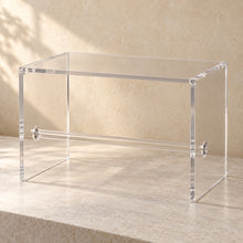 Packing Station Organiser with Label Roll Holder in clear acrylic, empty
