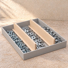 Small Parts Bin Dividers, Pair in wood (birch plywood), in use