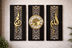 Noor-e-Zaman Premium Wall Clock Set- 3 Panel Wall decor Set