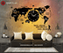 World Map Wall Clock with Rope Light(Large)