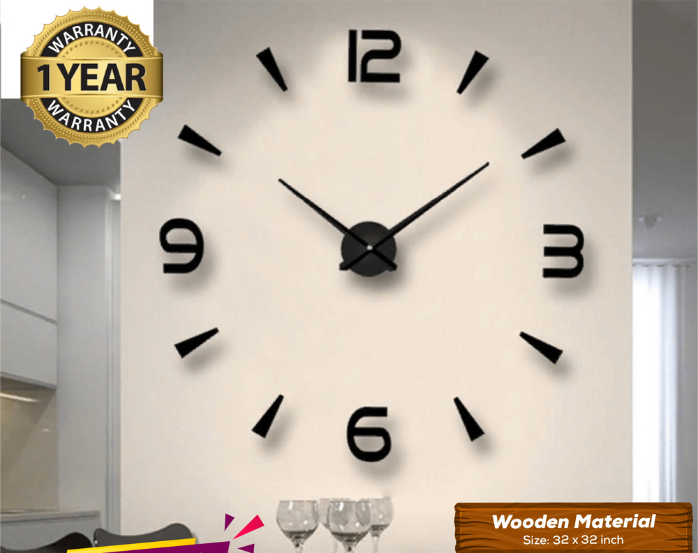 LARGE SIZE WOODEN DIY CLOCK WITH 12 INCHES NEEDLES