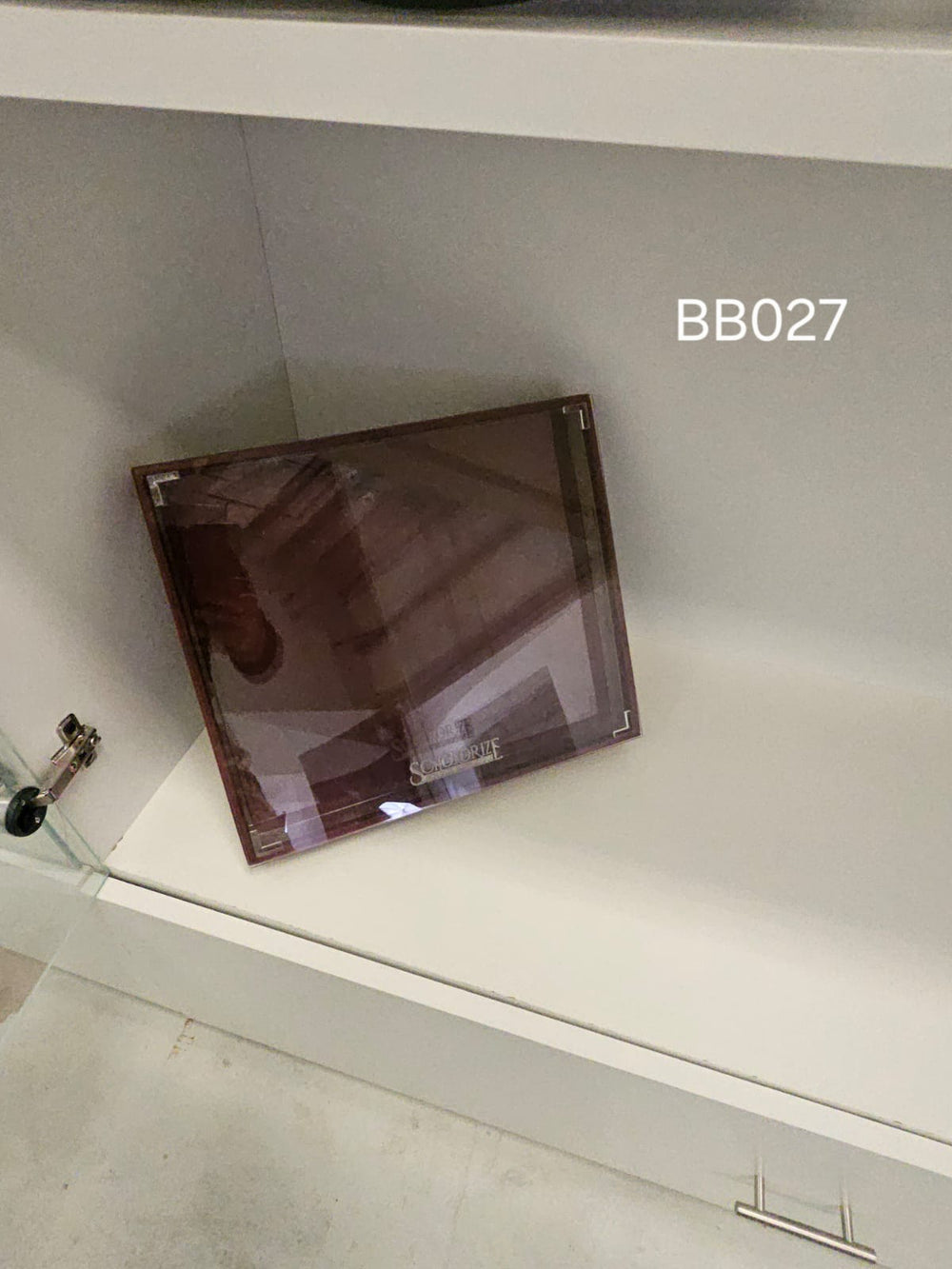 Clear rectangular acrylic display cover with a tinted edge