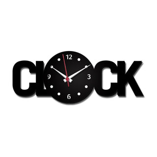 CLOCK Text Shape 3D Wall Clock