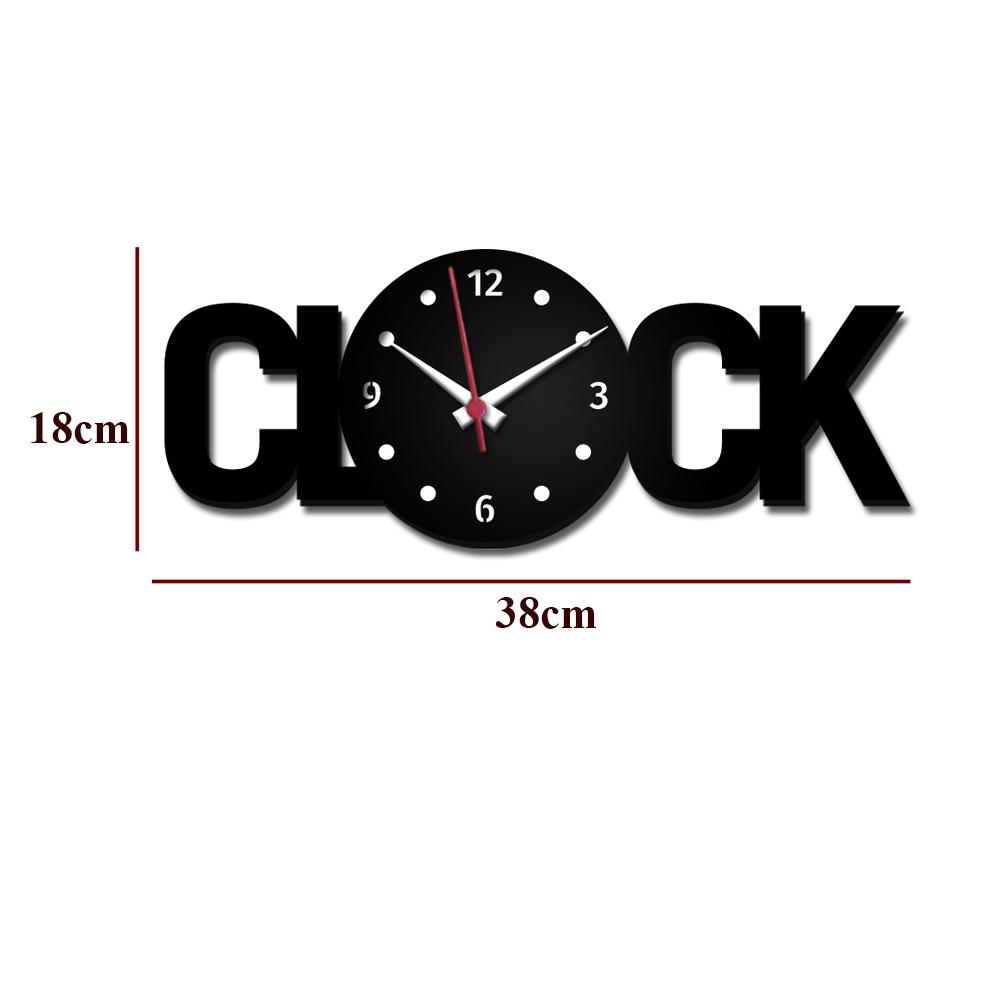 CLOCK Text Shape 3D Wall Clock
