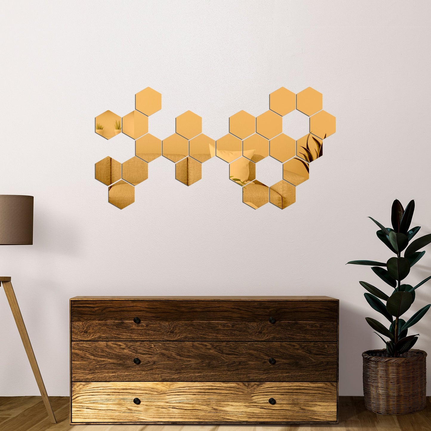 Acrylic Hexagon Mirror Wall Stickers
