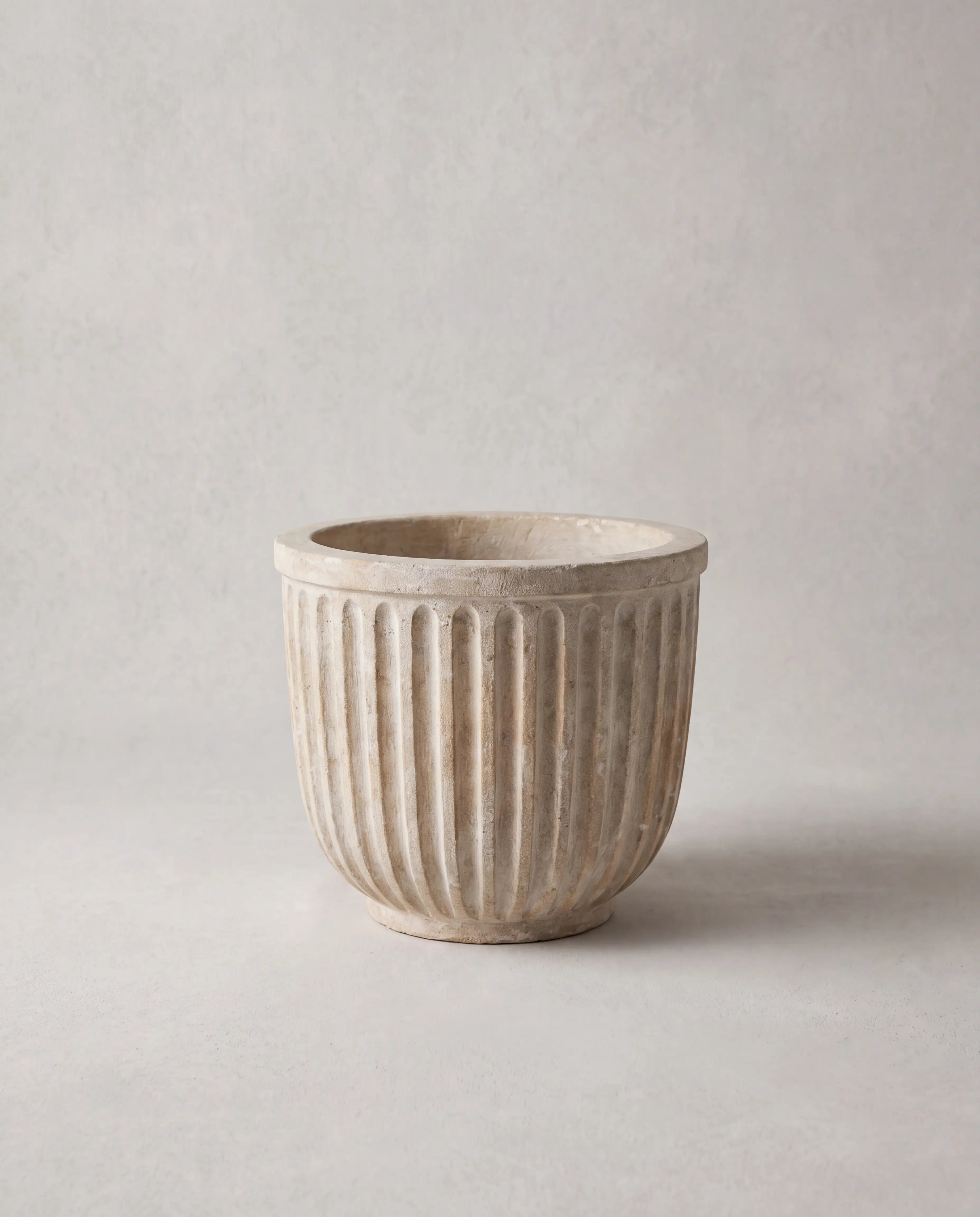 Ribbed Stone Planter